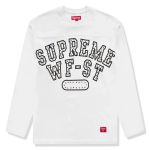 Preloved - Supreme Athletic Studded L/S White T-Shirt