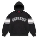 Supreme Filled Black Zip-Up Hooded Jacket