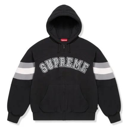 Supreme Filled Black Zip-Up Hooded Jacket