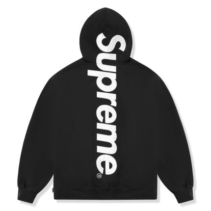Supreme Satin Applique Black Hoodie (FW25)
