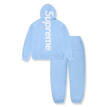 Supreme Satin Applique Light Blue Hoodie & Sweatpants (FW24)