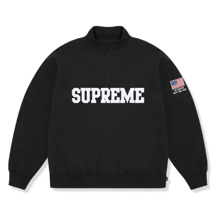 Supreme Shop Flag Black Half-Zip (SS26)