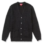 Supreme Textured Black Knotted Cardigan