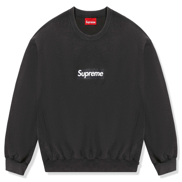 supreme-washed-box-logo-black-crewneck-front Supreme Washed Box Logo Black Crewneck