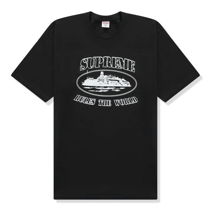 supreme-x-corteiz-rules-the-world-black-t-shirt-front Supreme x Corteiz Rules The World Black T Shirt