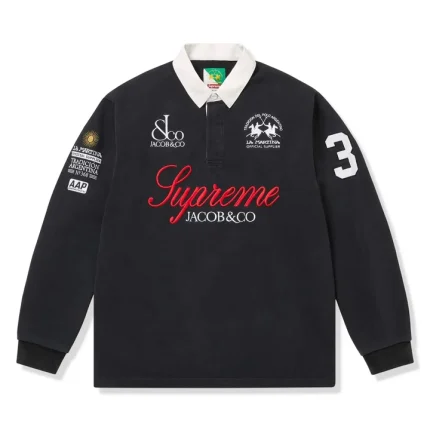 Supreme x Jacob & Co. La Martina Rugby Black Polo Shirt