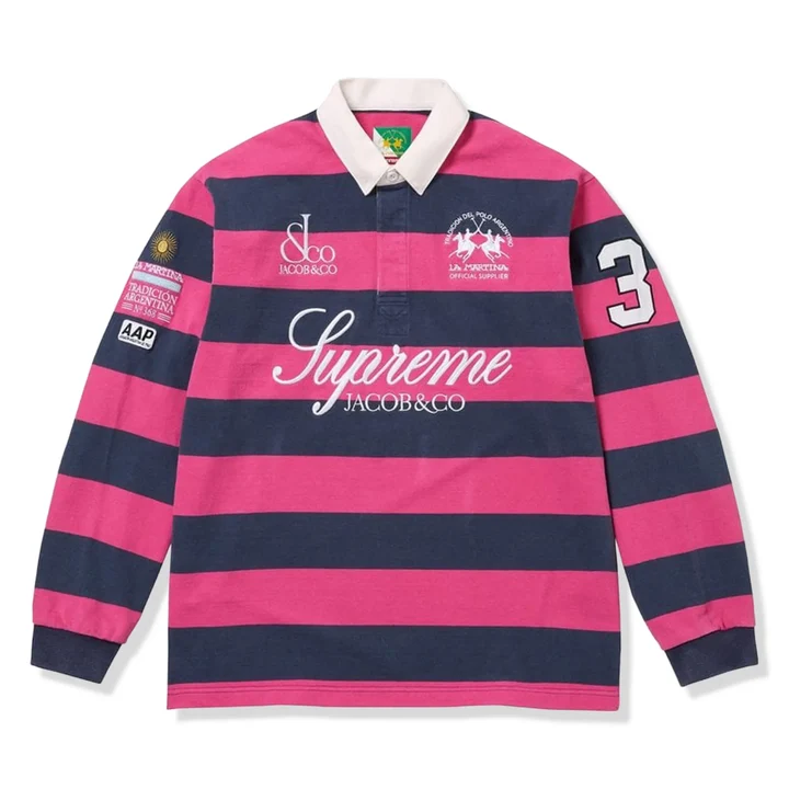 supreme-x-jacob-_co.-la-martina-rugby-pink-polo-shirt-front Supreme x Jacob & Co. La Martina Rugby Pink Polo Shirt
