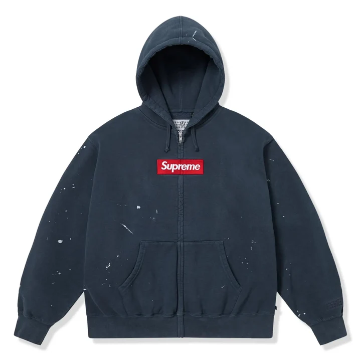 supreme-x-mm6-maison-margiela-box-logo-navy-zip-up-hoodie-front Supreme x MM6 Maison Margiela Box Logo Navy Zip-Up Hoodie