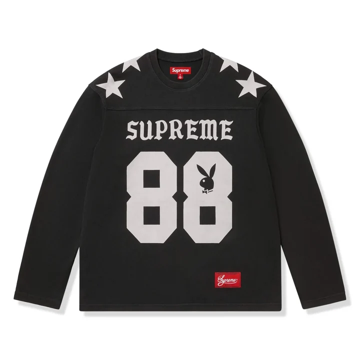 supreme-x-playboy-l_s-black-football-top-_ss26_-front Supreme x Playboy L/S Black Football Top (SS26)