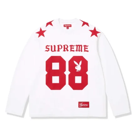 Supreme x Playboy L/S White Football Top (SS26)